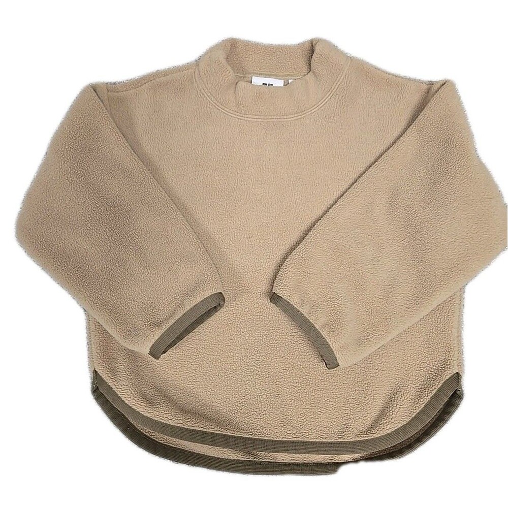 Uniqlo White Mountaineering Pullover Fleece Sweater Beige Kids Size 3-4 Toddler